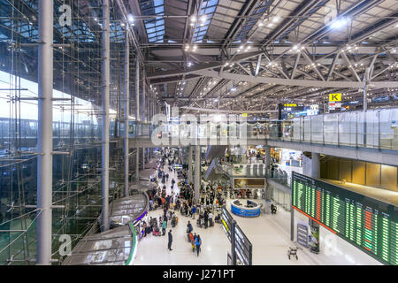 Il nuovo aeroporto di Suvarnabhumi , il nuovo mozzo dell Asia del sud-est , Bangkok, Asia Foto Stock