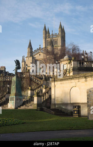 Abbazia di Bath da Parade Gardens Foto Stock