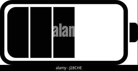 Icona della batteria in un design piatto in colore nero. Illustrazione Vettoriale eps10 Illustrazione Vettoriale