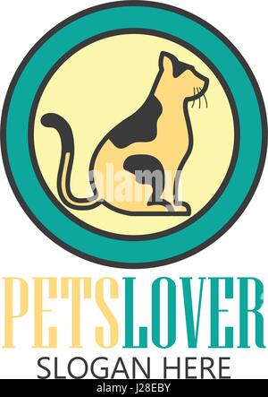 Negozio di animali domestici, animali domestici cura, animali domestici amante logo con lo spazio di testo per il vostro slogan / tagline, illustrazione vettoriale Illustrazione Vettoriale