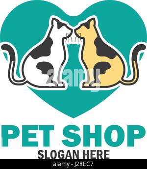 Negozio di animali domestici, animali domestici cura, animali domestici amante logo con lo spazio di testo per il vostro slogan / tagline, illustrazione vettoriale Illustrazione Vettoriale