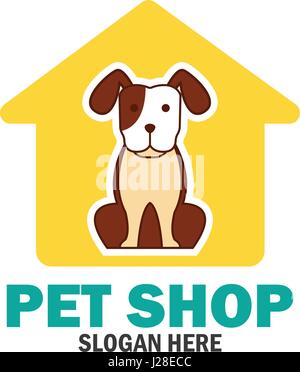 Negozio di animali domestici, animali domestici cura, animali domestici amante logo con lo spazio di testo per il vostro slogan / tagline, illustrazione vettoriale Illustrazione Vettoriale