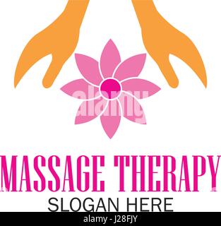 La terapia di massaggio logo con lo spazio di testo per il vostro slogan / tagline, illustrazione vettoriale Illustrazione Vettoriale