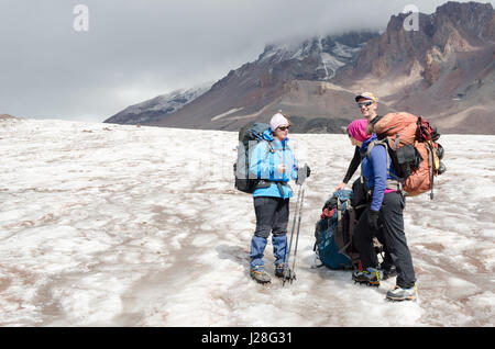 La Georgia, Mzcheta-Mtianeti, Stepanzminda, Kazbegtour, Gergeti glacier, discesa Foto Stock