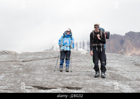 La Georgia, Mzcheta-Mtianeti, Stepanzminda, Kazbegtour, Gergeti glacier, discesa Foto Stock