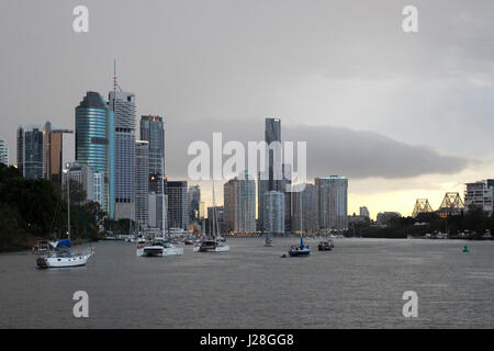 Australia, Brisbane, nel porto di heavy rain Foto Stock