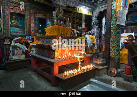 Il Nepal, Regione Occidentale, Bhakra, sul circuito di Annapurna - Giorno 6 - Giornata di acclimatazione in Braga - Nel Gompa di Braga o Bhakra Foto Stock