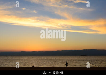 Giordania, Aqaba Gouvernement, Aqaba, Aqaba Giordania è l'unico accesso al Mare Rosso Foto Stock