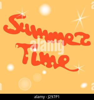 Orario estivo lettering logo vettoriale illusrtation Illustrazione Vettoriale