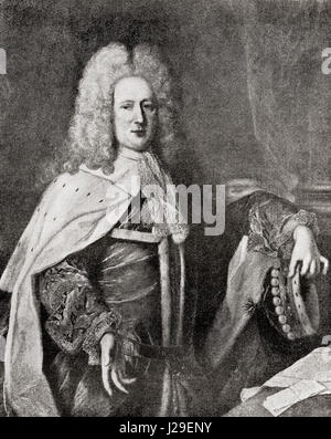 Henry St John, primo Visconte Bolingbroke, 1678 - 1751. Politico inglese, funzionario di governo e filosofo politico. Dalla libreria internazionale della famosa letteratura pubblicata c. 1900 Foto Stock