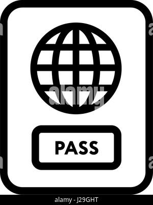 Vettore icona passaporto.icona su uno sfondo blu.isolati su sfondo bianco. Illustrazione Vettoriale