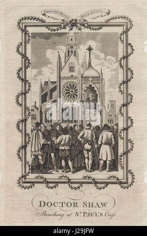 Dr Shaw predicando a San Paolo della Croce. Vecchia Cattedrale di St Paul. HARRISON 1776 Foto Stock