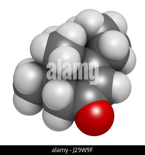 Nootkatone naturale repellente per insetti molecola. Presente nel pompelmo. Il rendering 3D. Gli atomi sono rappresentati come sfere con i tradizionali colori: hy Foto Stock