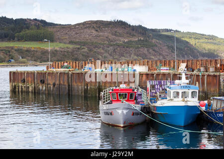 Carradale villaggio sul lato Est di Kintyre, affacciato sul Kilbrannan Sound e la costa occidentale dell'isola di Arran nel Firth of Clyde,Scozia Scotland Foto Stock