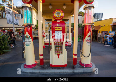 Gilmore Gas station, Gilmore Oil Company, Mercato Agricolo, terza strada e Fairfax Avenue, Los Angeles, California Foto Stock