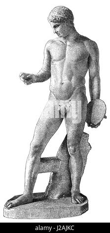 Il Discobolo,, una statua greca, antica Olympic discus thrower Foto Stock