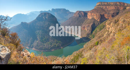 Splendida Blyde River Canyon, una gola quasi paragonabile al Grand Canyon, preso dal sentiero di Leopard - Sud Africa. Foto Stock