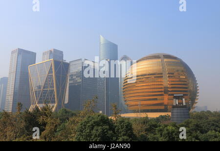 Jiangjin road business district cityscape di Hangzhou Cina Foto Stock