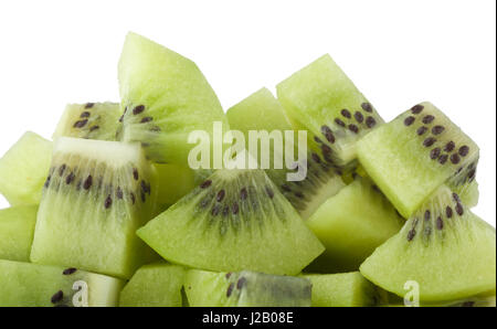 Primo piano di una pila di kiwi a dadini Foto Stock