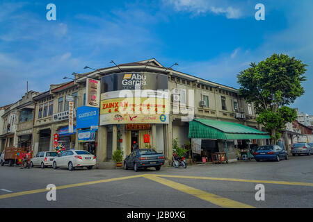 George Town, Malesia - 10 Marzo 2017: vie di vista degli edifici e la vita quotidiana della seconda città più grande della Malaysia. Foto Stock