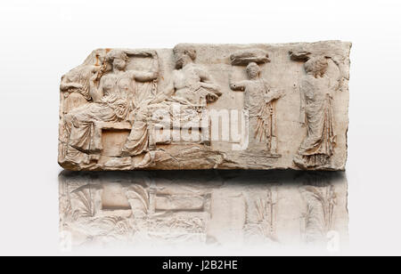 Limitatrice di marmo sculture dal fregio intorno al Partenone blocco V 28-32. Dal Partenone dell'Acropoli di Atene. Un Museo Britannico presentano sapere Foto Stock