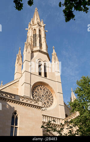 Guglia della chiesa di Santa Eulalia in Palma de Mallorca, Spagna Foto Stock