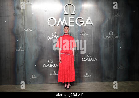 Erin O'Connor frequentando il perso nello spazio evento per celebrare il sessantesimo anniversario della Omega Speedmaster detenute nel Turbine Hall, Tate Modern, 25 Sumner Street, Bankside, Londra. Foto Stock