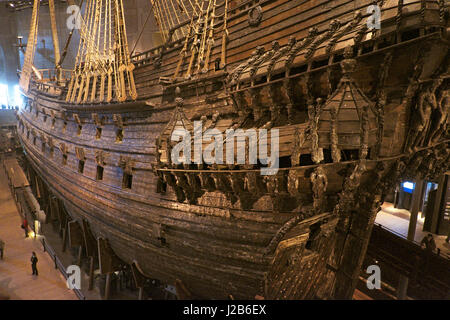 La nave da guerra Vasa all'interno il Museo Vasa a Stoccolma, Svezia Foto Stock