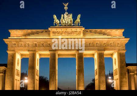 La Porta di Brandeburgo a Berlino, Germania, Foto Stock