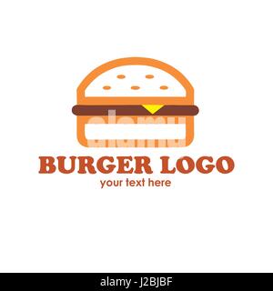 Hot Hamburger Logo Illustrazione Vettoriale