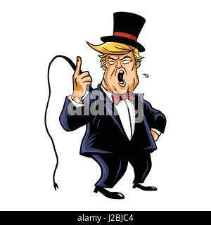 Donald Trump Circus capofila Cartoon Illustrazione Vettoriale