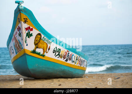 Documentario immagini : i pescatori a Pondicherry, India Foto Stock