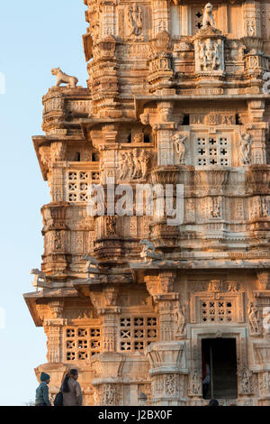 Bassorilievo. Chittaurgarh Cittadella. Vi secolo a. Il Rajasthan. India. Foto Stock