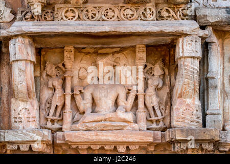 Bassorilievo. Chittaurgarh Cittadella. Vi secolo a. Il Rajasthan. India. Foto Stock