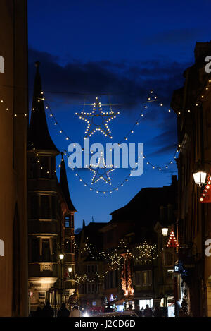 Francia, Grand Est, Colmar, mercato di Natale, Natale in Alsazia è noto sotto lo slogan 'Noel en Alsace' Foto Stock