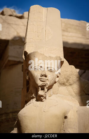 Egitto Luxor Gouvernement, Luxor, Tempio di Karnak, Sito Patrimonio Mondiale dell'UNESCO, Ritratto di Ramses II Foto Stock