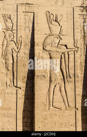 Egitto, Aswan Gouvernement, Edfu, Edfu, il meglio preservato tempio egizio Foto Stock