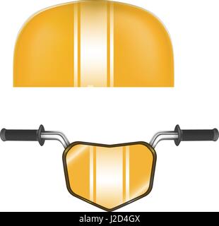 Città di colore giallo o racer bike. Vista frontale Illustrazione Vettoriale