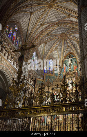 Capilla Mayor (cappella principale) nella Cattedrale di Toledo a Toledo, Spagna. Foto Stock