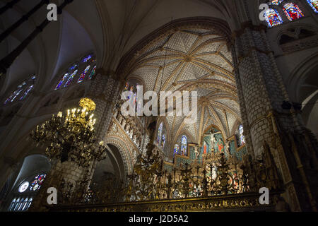 Capilla Mayor (cappella principale) nella Cattedrale di Toledo a Toledo, Spagna. Foto Stock