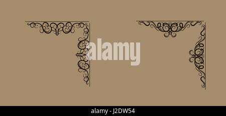 Swirl design floreale impostato Illustrazione Vettoriale