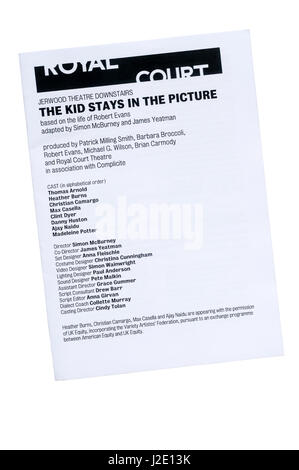 Programma per il 2017 la produzione del bambino rimane nella foto da Complicite presso il Royal Court Theatre. Foto Stock