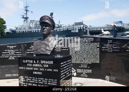 Busto di Clifton Sprague, San Diego, California Foto Stock