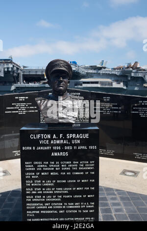 Busto di Clifton Sprague, San Diego, California Foto Stock