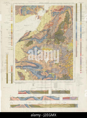 Il quartiere di Bristol geological survey Somerset Mendip Hills Severn Estuary 1962 mappa Foto Stock