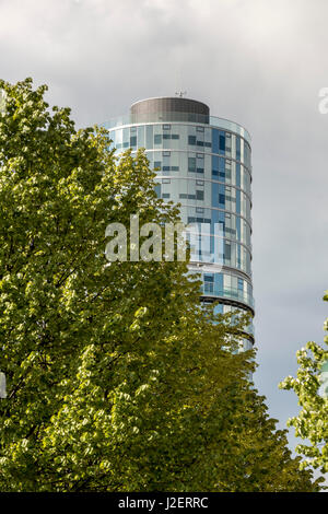 L'edificio dell'ufficio Exzenterhaus, architetto Gerhard Spangenberg, Bochum, Germania. Foto Stock