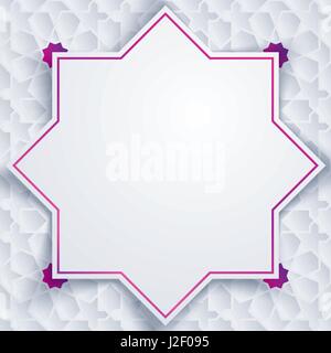Islamic greeting card modello con pattern di arabo Illustrazione Vettoriale