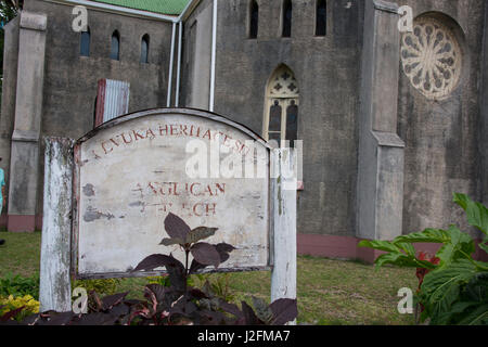 Le isole Figi, l'isola di Ovalua, città portuale di Levuka. Considerata la più intatta città coloniale rimanenti nelle isole Figi. UNESCO - Sito Patrimonio dell'umanità. Storica Chiesa Anglicana. (Grandi dimensioni formato disponibile) Foto Stock