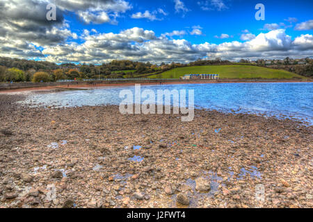 Broadsands spiaggia sud di Torquay Devon UK in colorate HDR Foto Stock