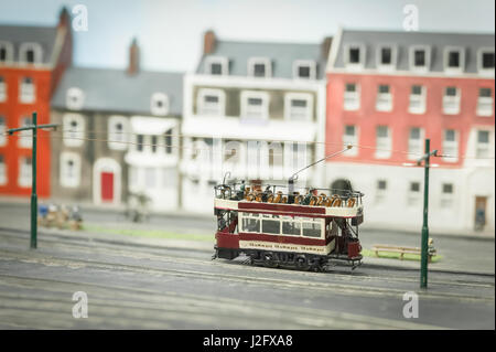Modello in miniatura open top tram tram Foto Stock